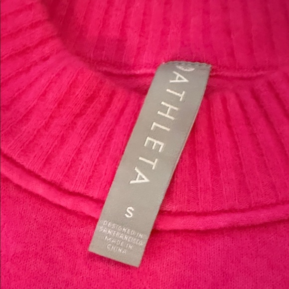 Athleta vibrant neon Pink Sweater women’s size small - Picture 2 of 4